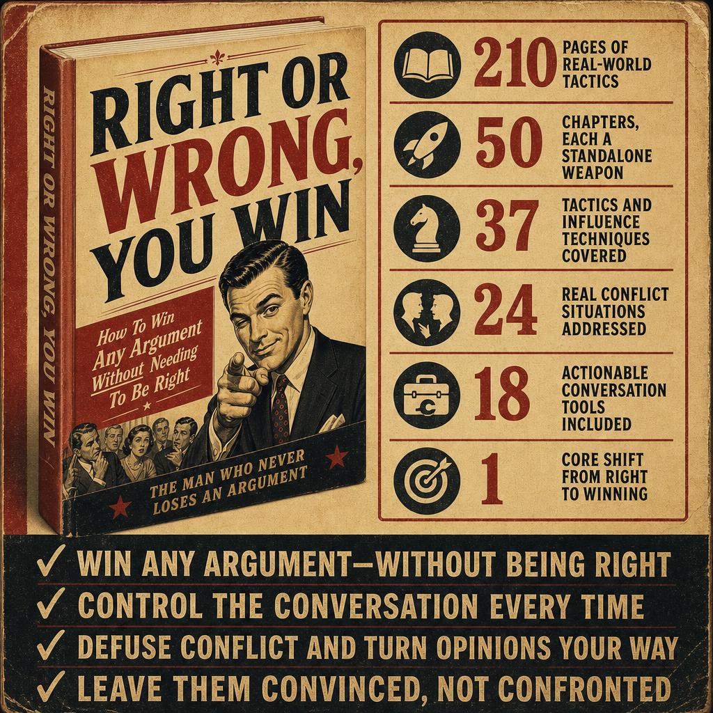 RIGHT OR WRONG, YOU WIN: How To Win Any Argument Without Needing To Be Right