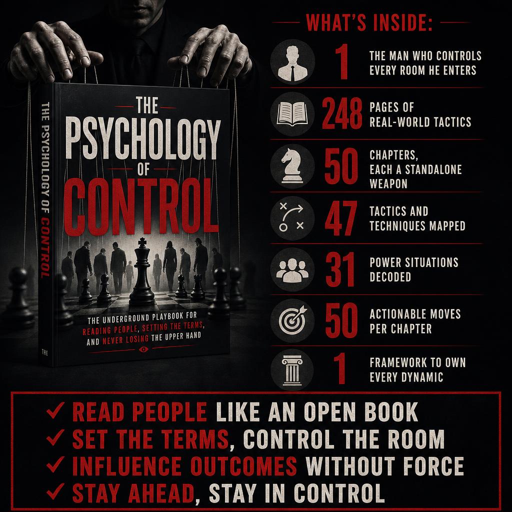 THE PSYCHOLOGY OF CONTROL: The Underground Playbook For Reading People, Setting The Terms, And Never Losing The Upper Hand