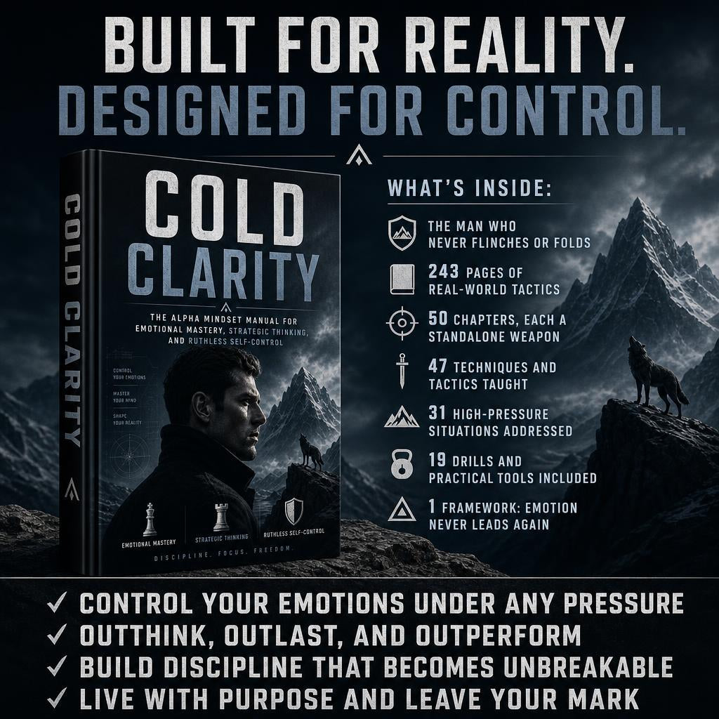 COLD CLARITY: The Alpha Mindset Manual For Emotional Mastery, Strategic Thinking, And Ruthless Self-Control