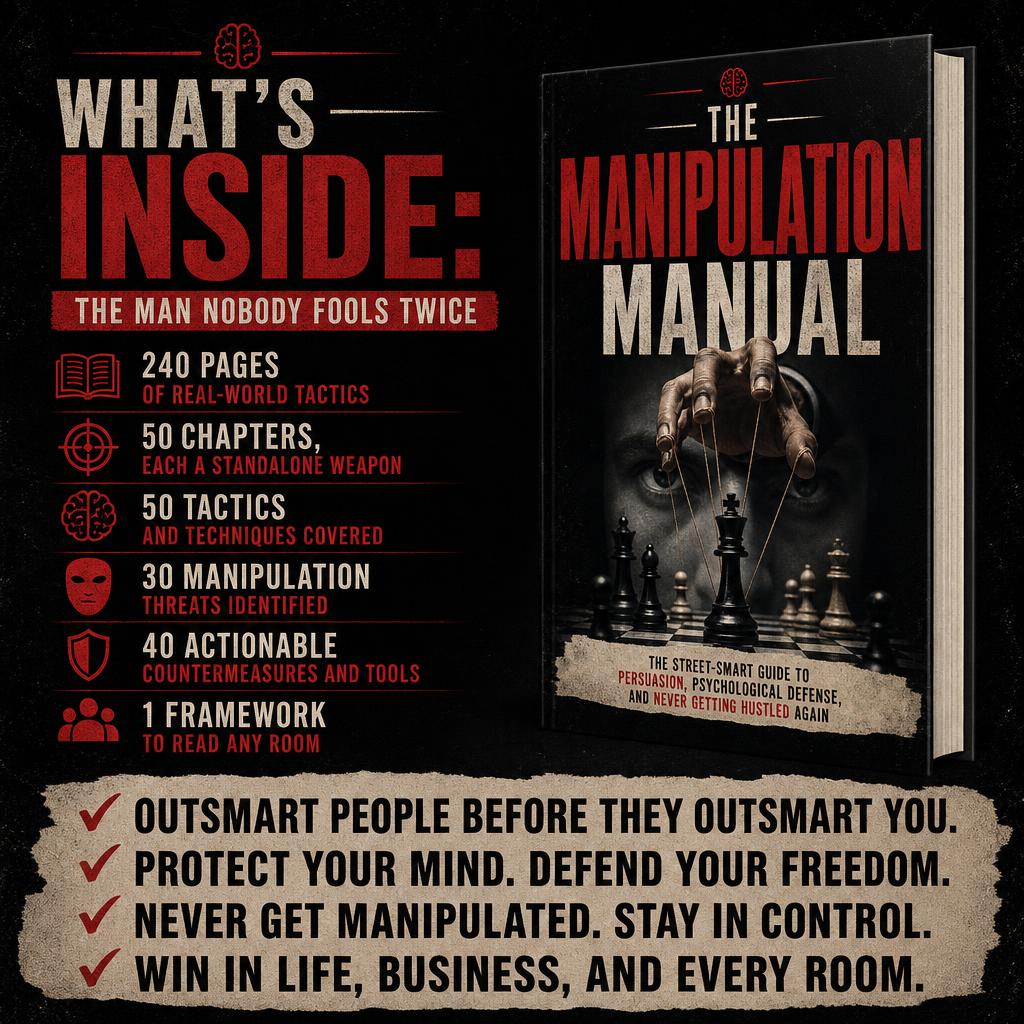 THE MANIPULATION MANUAL: The Street-Smart Guide To Persuasion, Psychological Defense, And Never Getting Hustled Again